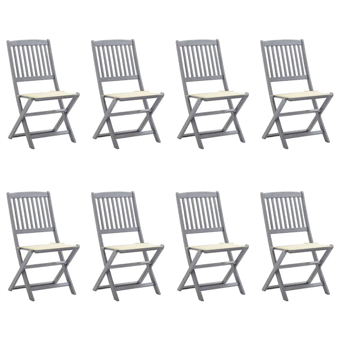 Sedie da Giardino Pieghevoli 8 pz con Cuscini Massello Acacia cod mxl 8552