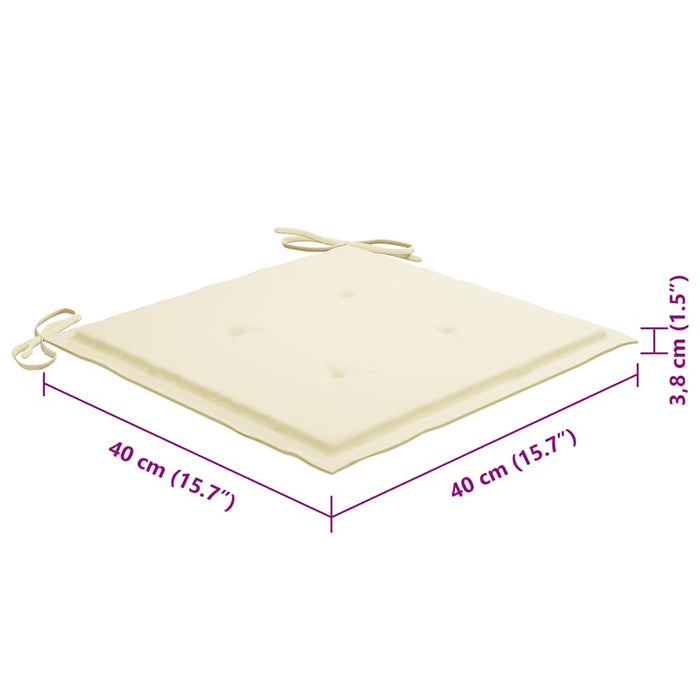 Sedie da Giardino Pieghevoli 8 pz con Cuscini Massello Acacia 3078292