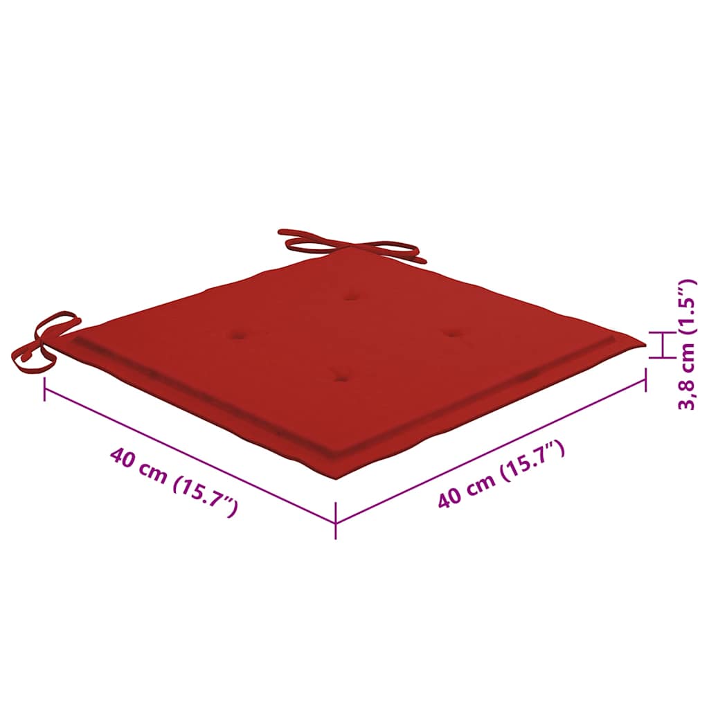 Sedie da Giardino Pieghevoli 8 pz con Cuscini Massello Acacia