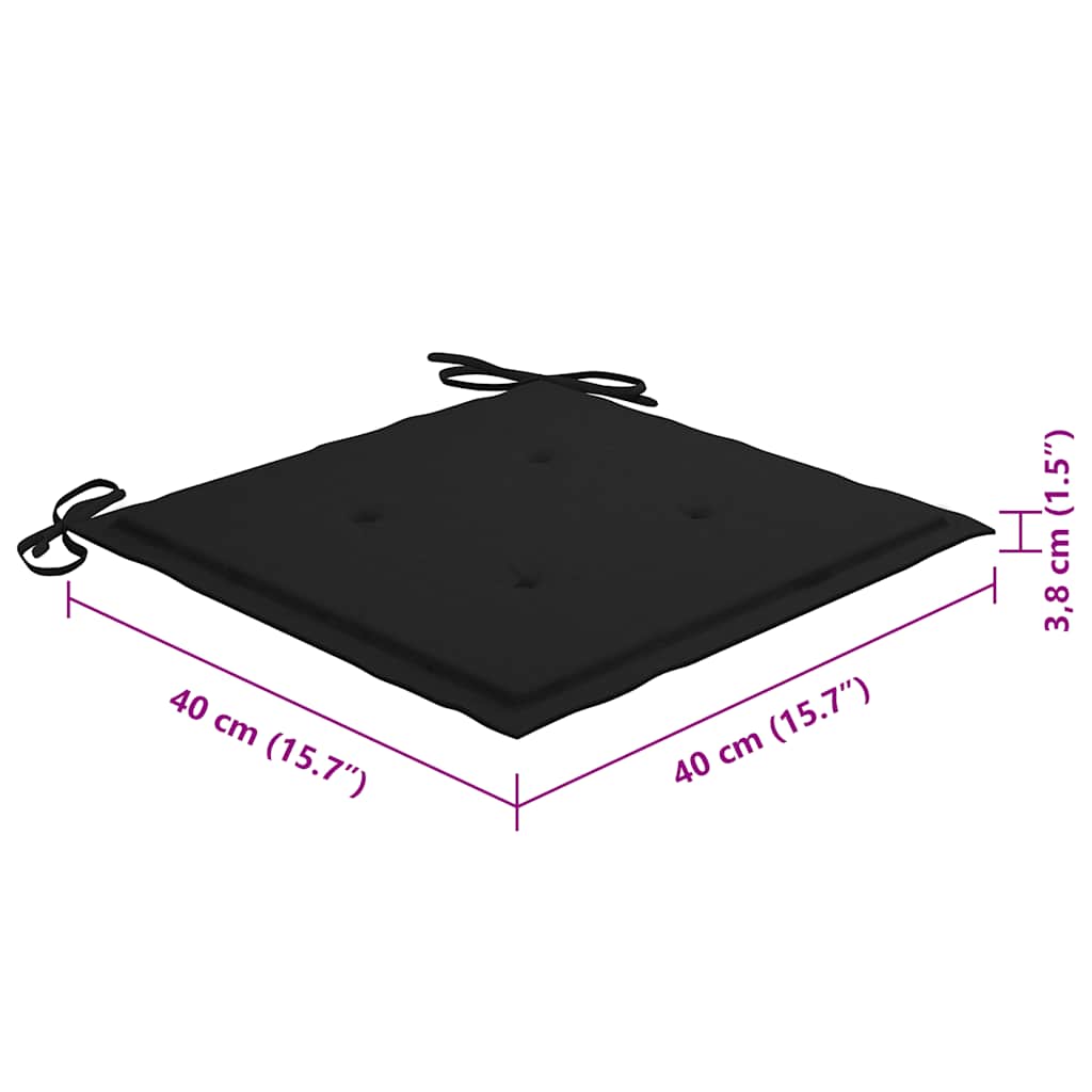 Sedie da Giardino Pieghevoli 8 pz con Cuscini Massello Acacia 3078297