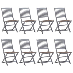 Sedie da Giardino Pieghevoli 8 pz con Cuscini Massello Acacia cod mxl 24191