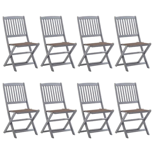 Sedie da Giardino Pieghevoli 8 pz con Cuscini Massello Acacia cod mxl 24191