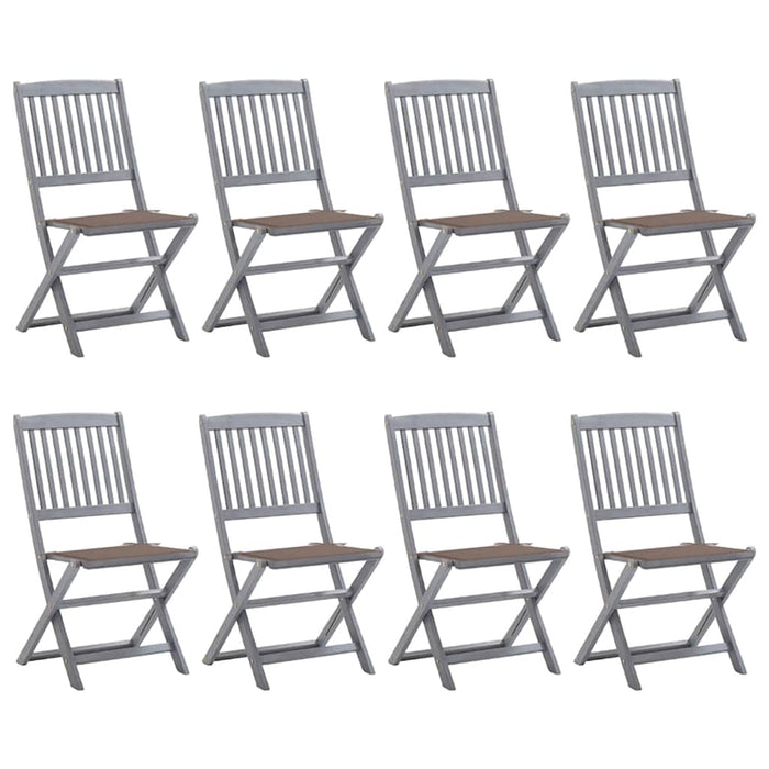 Sedie da Giardino Pieghevoli 8 pz con Cuscini Massello Acacia cod mxl 24191