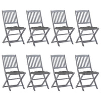 Sedie da Giardino Pieghevoli 8 pz con Cuscini Massello Acacia cod mxl 8554