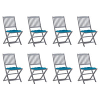 Sedie da Giardino Pieghevoli 8 pz con Cuscini Massello Acaciacod mxl 96865