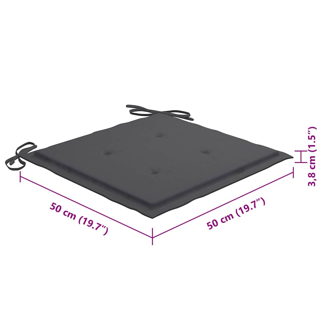 Sedie da Pranzo da Esterni con Cuscini 4 pz Massello di Acacia cod mxl 24195