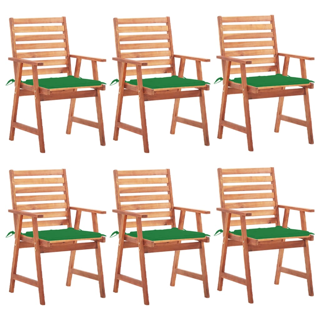 Sedie da Pranzo da Esterni con Cuscini 6 pz Massello di Acacia cod mxl 8576