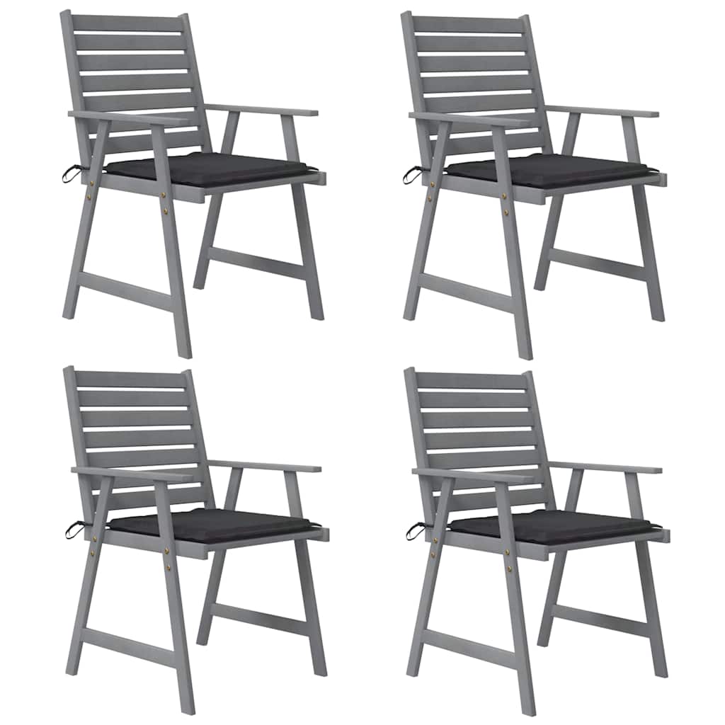 Sedie Pranzo per Esterni con Cuscini 4 pz Legno Massello Acacia 3078404