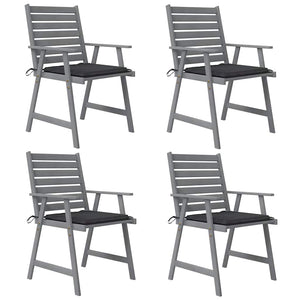 Sedie Pranzo per Esterni con Cuscini 4 pz Legno Massello Acacia 3078404