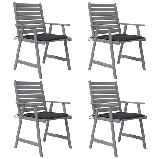 Sedie Pranzo per Esterni con Cuscini 4 pz Legno Massello Acacia 3078404