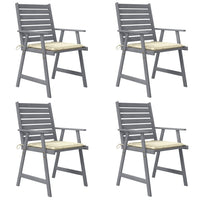 Sedie Pranzo per Esterni con Cuscini 4 pz Legno Massello Acacia 3078406