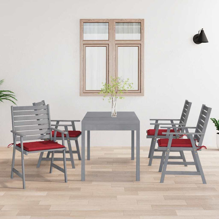 Sedie Pranzo per Esterni con Cuscini 4 pz Legno Massello Acacia 3078410