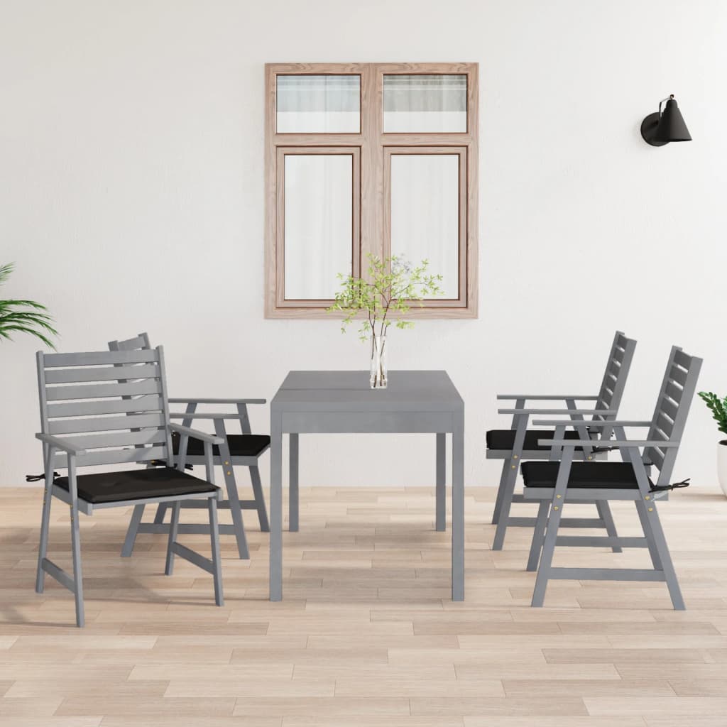 Sedie Pranzo per Esterni con Cuscini 4 pz Legno Massello Acacia 3078411