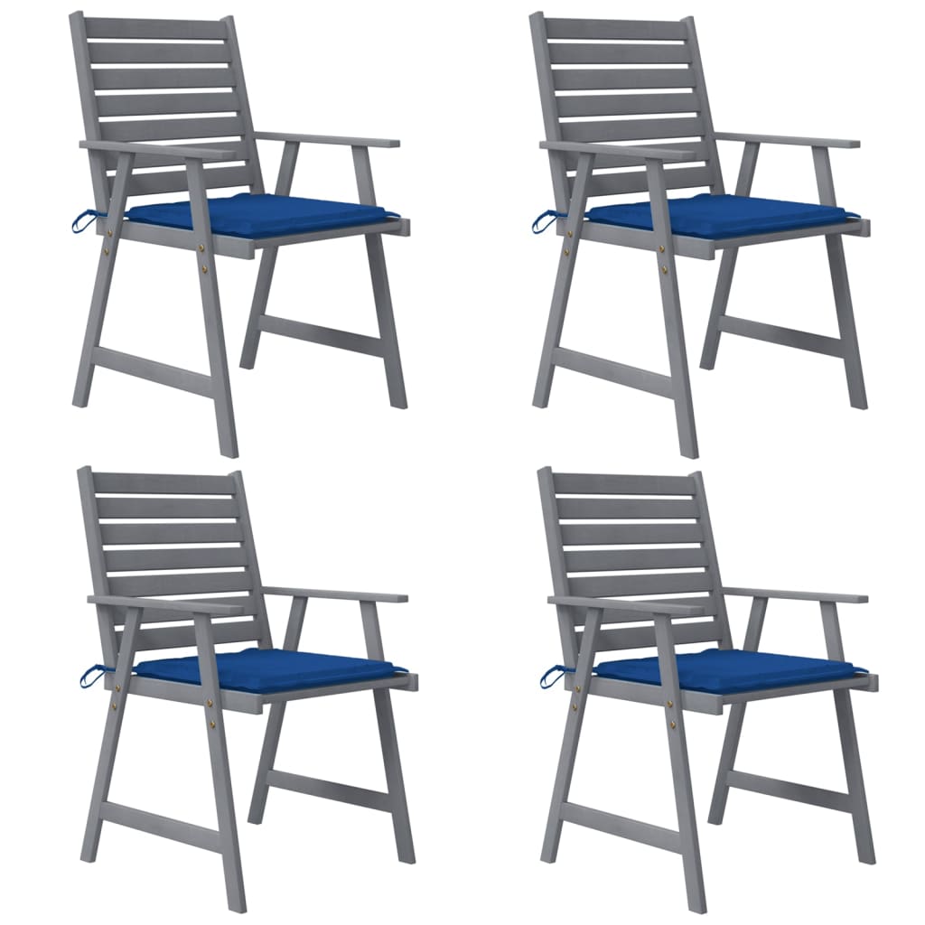 Sedie Pranzo per Esterni con Cuscini 4 pz Legno Massello Acacia 3078414