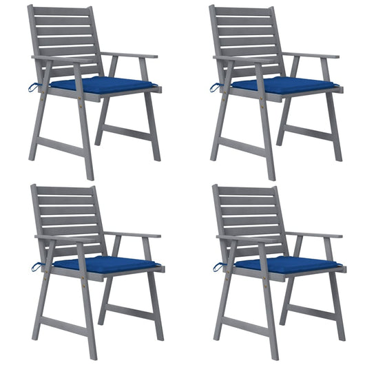 Sedie Pranzo per Esterni con Cuscini 4 pz Legno Massello Acacia 3078414