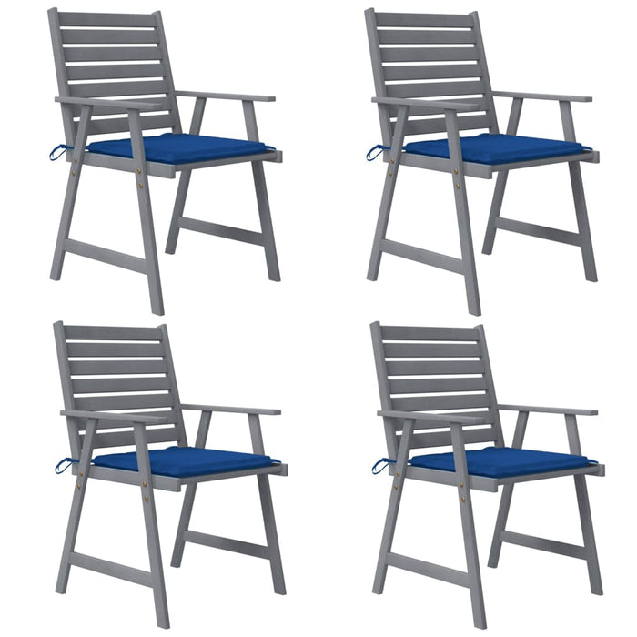 Sedie Pranzo per Esterni con Cuscini 4 pz Legno Massello Acacia 3078414