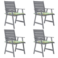 Sedie Pranzo per Esterni con Cuscini 4 pz Legno Massello Acacia 3078416