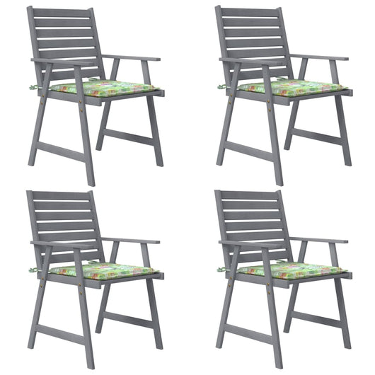 Sedie Pranzo per Esterni con Cuscini 4 pz Legno Massello Acacia 3078416