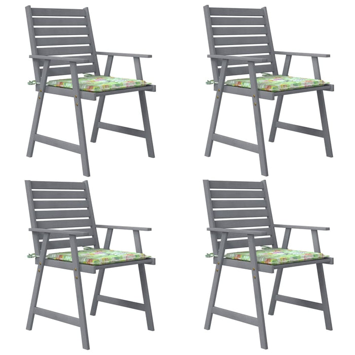 Sedie Pranzo per Esterni con Cuscini 4 pz Legno Massello Acacia 3078416