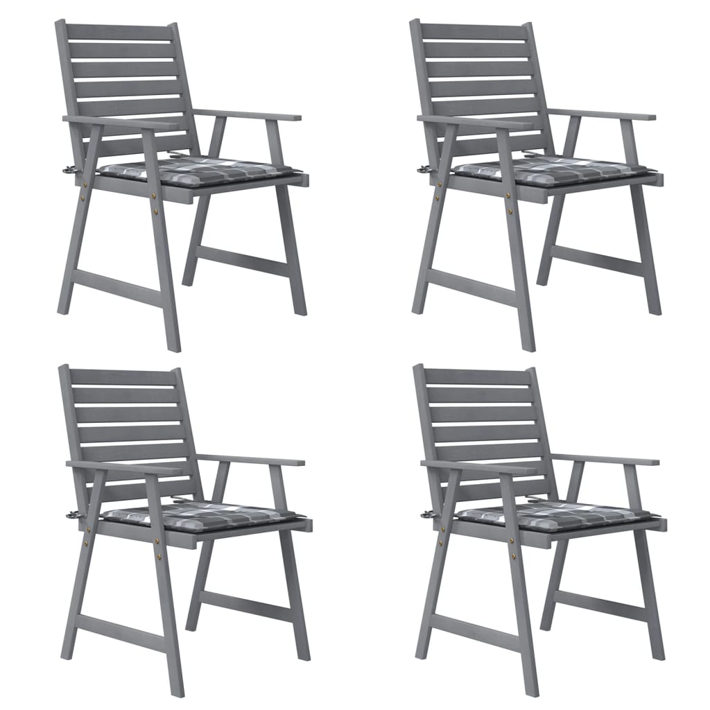 Sedie Pranzo per Esterni con Cuscini 4 pz Legno Massello Acacia 3078418