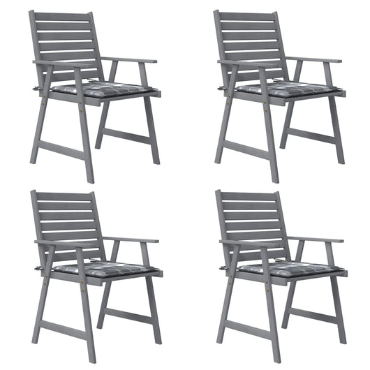 Sedie Pranzo per Esterni con Cuscini 4 pz Legno Massello Acacia 3078418