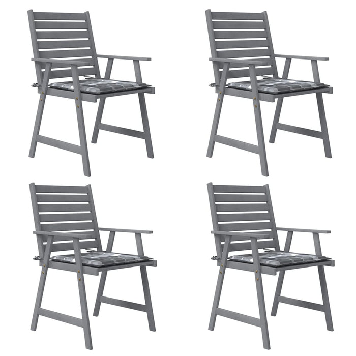 Sedie Pranzo per Esterni con Cuscini 4 pz Legno Massello Acacia 3078418
