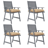 Sedie Pranzo per Esterni con Cuscini 4 pz Legno Massello Acacia 3078422