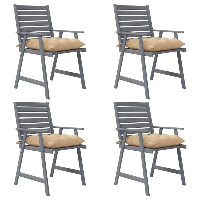 Sedie Pranzo per Esterni con Cuscini 4 pz Legno Massello Acacia 3078422