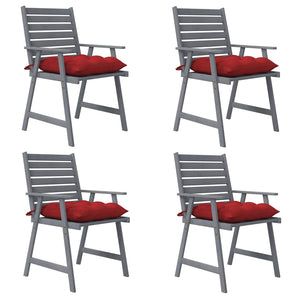 Sedie Pranzo per Esterni con Cuscini 4 pz Legno Massello Acacia 3078425