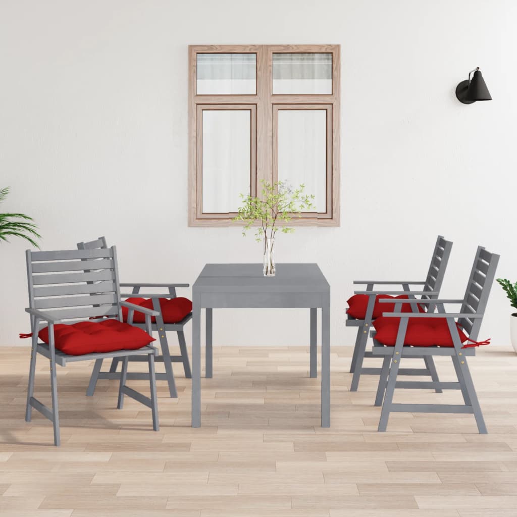 Sedie Pranzo per Esterni con Cuscini 4 pz Legno Massello Acacia 3078425