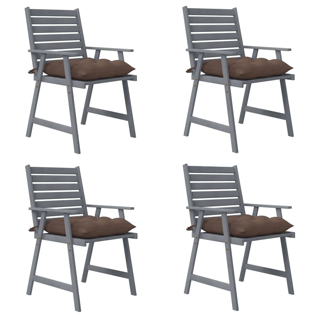 Sedie Pranzo per Esterni con Cuscini 4 pz Legno Massello Acacia 3078427
