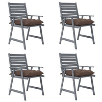 Sedie Pranzo per Esterni con Cuscini 4 pz Legno Massello Acacia 3078427