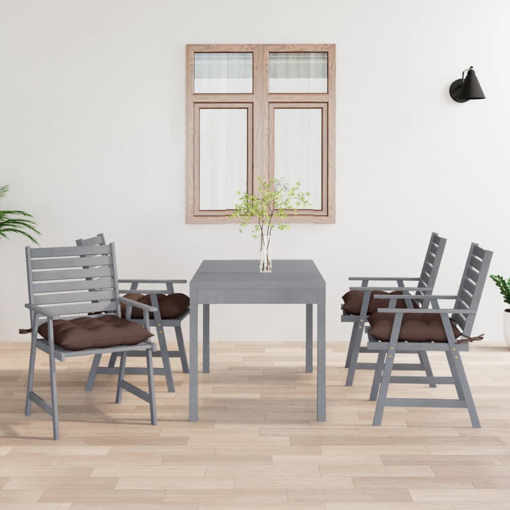 Sedie Pranzo per Esterni con Cuscini 4 pz Legno Massello Acacia 3078427
