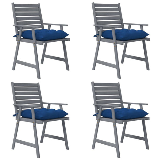 Sedie Pranzo per Esterni con Cuscini 4 pz Legno Massello Acacia 3078429