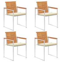 Sedie da Giardino con Cuscini 4 pz in Legno Massello di Acacia cod mxl 72250