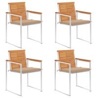 Sedie da Giardino con Cuscini 4 pz in Legno Massello di Acacia cod mxl 76275