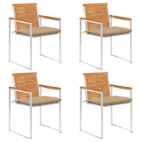 Sedie da Giardino con Cuscini 4 pz in Legno Massello di Acacia cod mxl 72249
