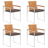 Sedie da Giardino con Cuscini 4 pz in Legno Massello di Acacia cod mxl 76294