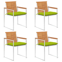Sedie da Giardino con Cuscini 4 pz in Legno Massello di Acacia cod mxl 72256