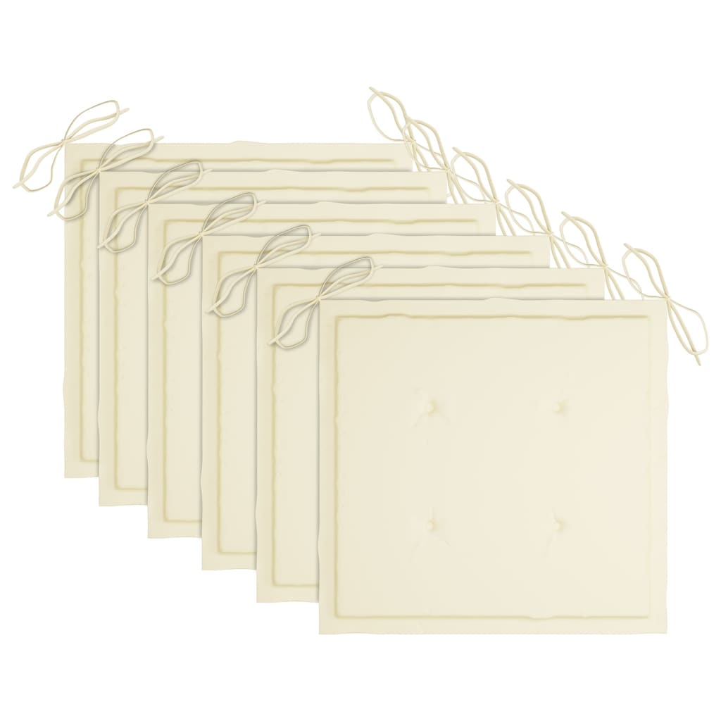 Sedie da Giardino con Cuscini 6 pz in Legno Massello di Acacia cod mxl 72259