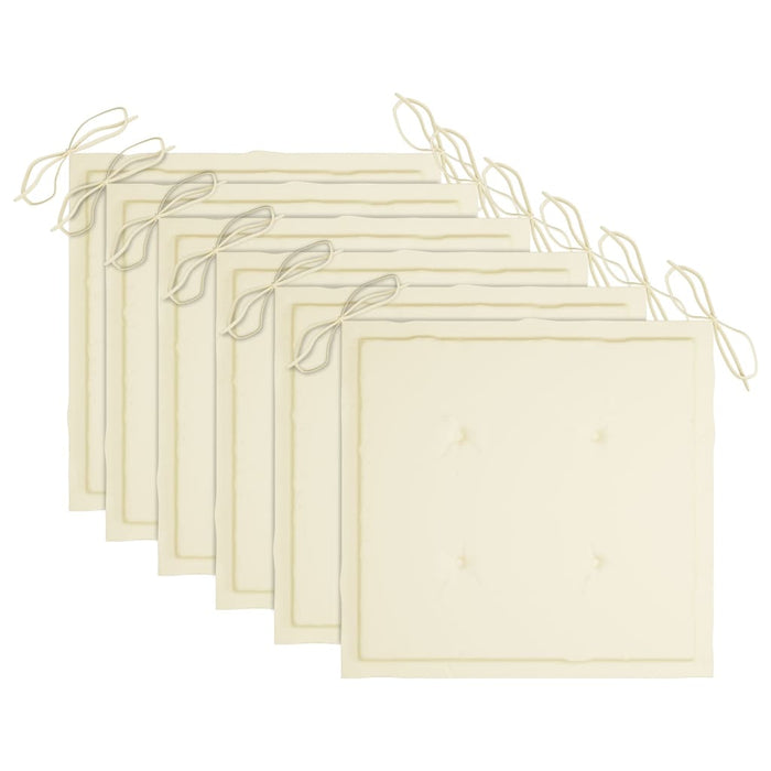 Sedie da Giardino con Cuscini 6 pz in Legno Massello di Acacia 3078499