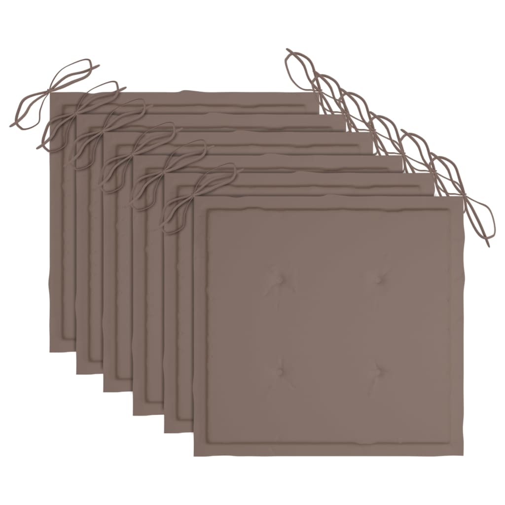 Sedie da Giardino con Cuscini 6 pz in Legno Massello di Acacia cod mxl 76298