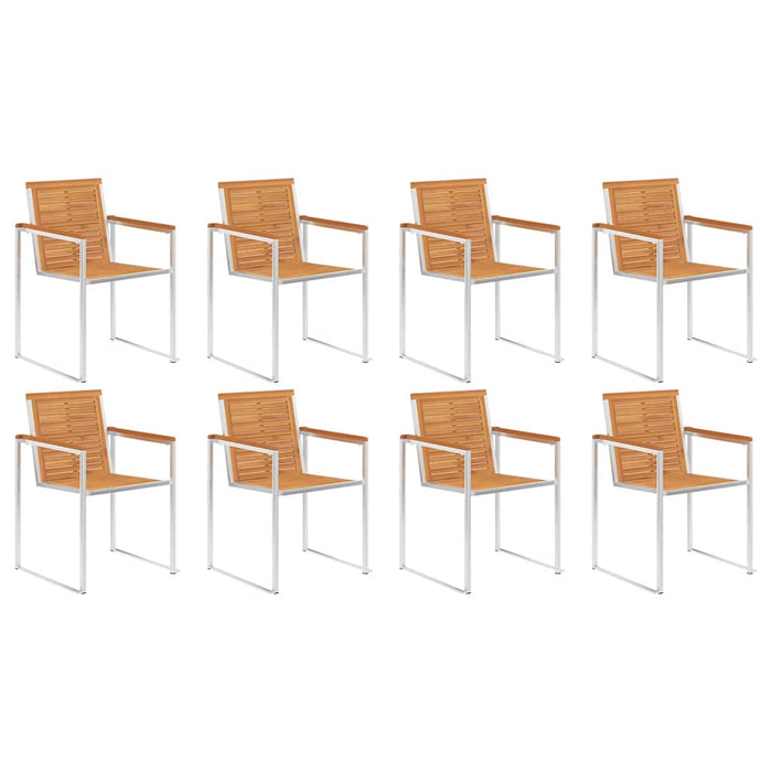 Sedie da Giardino con Cuscini 8 pz in Legno Massello di Acacia cod mxl 72270