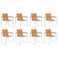 Sedie da Giardino con Cuscini 8 pz in Legno Massello di Acacia cod mxl 76317