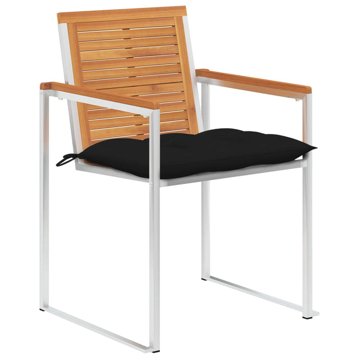 Sedie da Giardino con Cuscini 8 pz in Legno Massello di Acacia 3078546