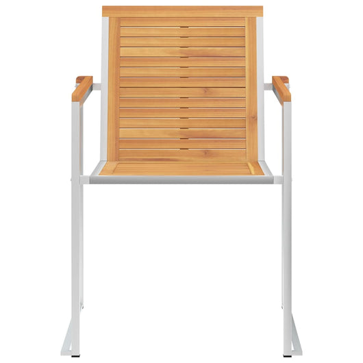 Sedie da Giardino 4 pz Legno Massello di Teak e Acciaio Inox 3078551