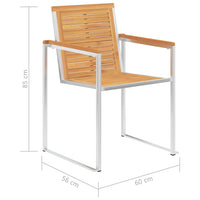Sedie da Giardino 4 pz Legno Massello di Teak e Acciaio Inox 3078551