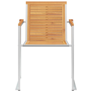 Sedie da Giardino 6 pz Legno Massello di Teak e Acciaio Inox  cod mxl 19959