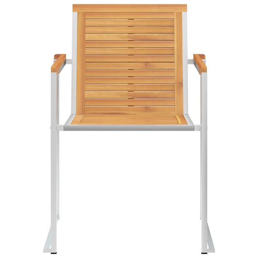 Sedie da Giardino 6 pz Legno Massello di Teak e Acciaio Inox 3078552