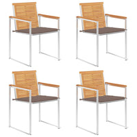 Sedie da Giardino con Cuscini 4 pz in Legno Massello di Teak cod mxl 24243